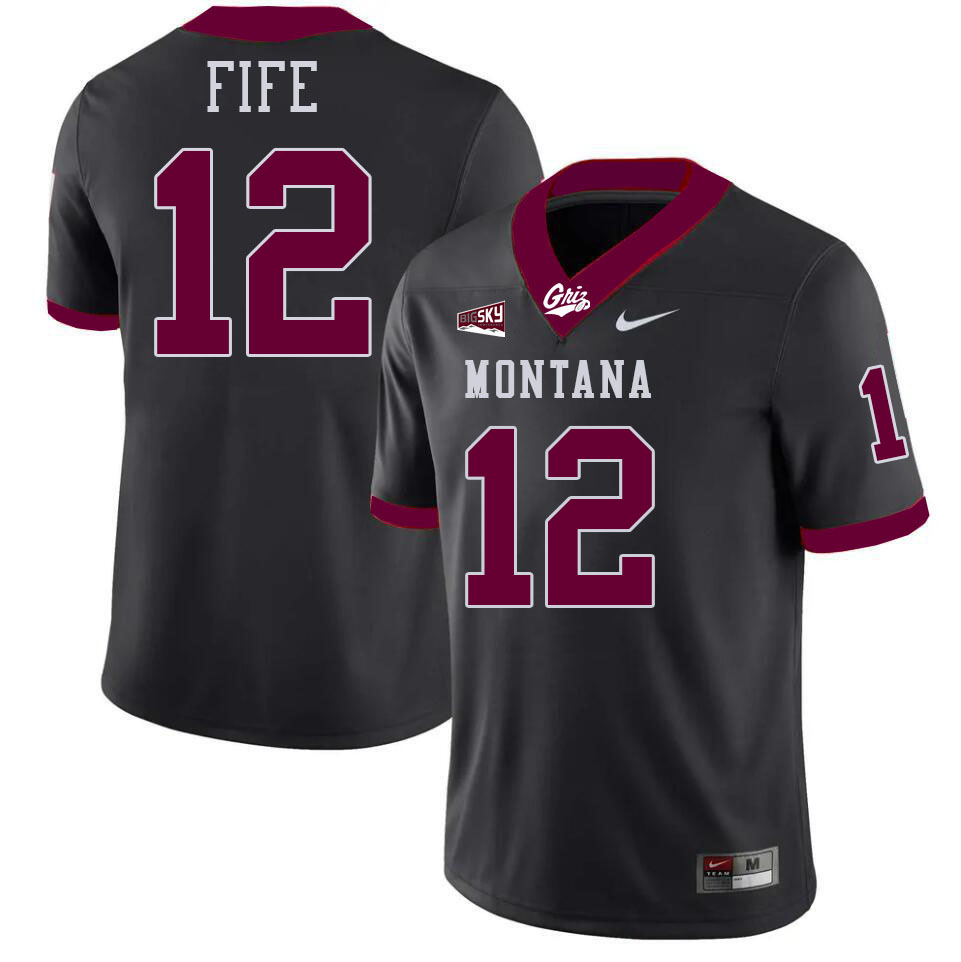 Logan Fife Montana Grizzlies Jersey,University Of Montana Grizzlies #12 Logan Fife Jersey-Black